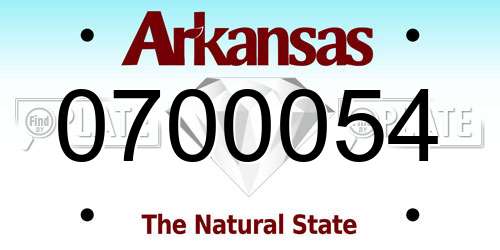 0700054 Arkansas License Plate