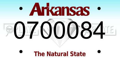 0700084 Arkansas License Plate