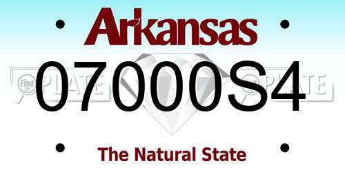 07000S4 Arkansas License Plate