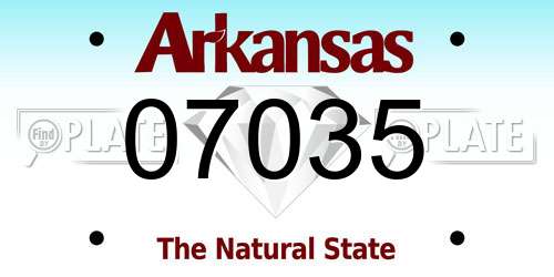 07035 Arkansas License Plate