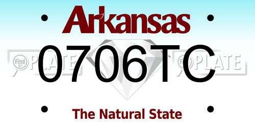 0706TC Arkansas License Plate