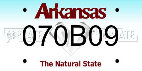 070B09 Arkansas License Plate