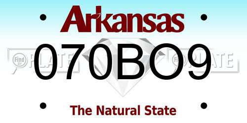 070BO9 Arkansas License Plate