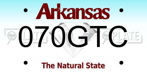 070GTC Arkansas License Plate