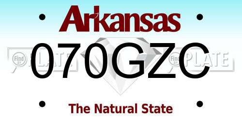 070GZC Arkansas License Plate
