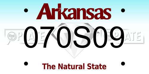 070S09 Arkansas License Plate