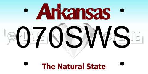 070SWS Arkansas License Plate