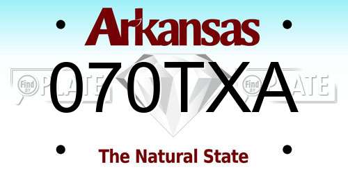 070TXA Arkansas License Plate