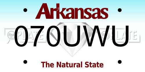 070UWU Arkansas License Plate