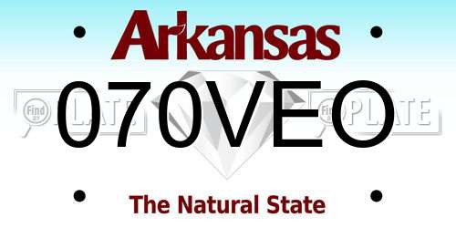 070VEO Arkansas License Plate