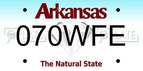 070WFE Arkansas License Plate