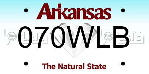 070WLB Arkansas License Plate