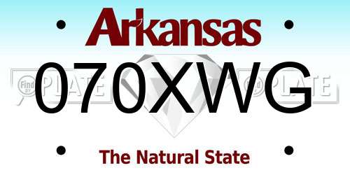 070XWG Arkansas License Plate