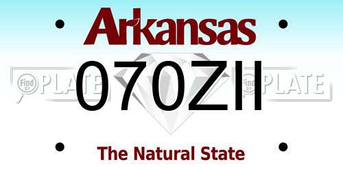 070ZII Arkansas License Plate