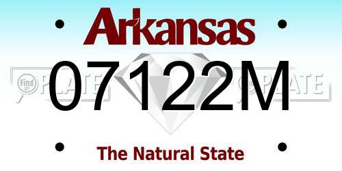 07122M Arkansas License Plate