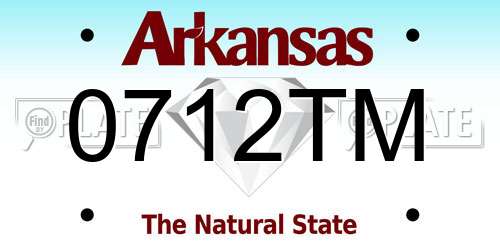 0712TM Arkansas License Plate