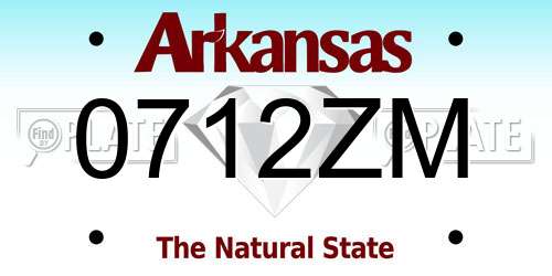 0712ZM Arkansas License Plate