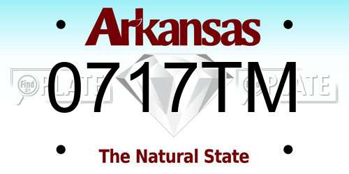 0717TM Arkansas License Plate