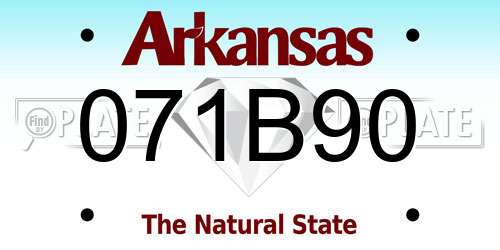 071B90 Arkansas License Plate