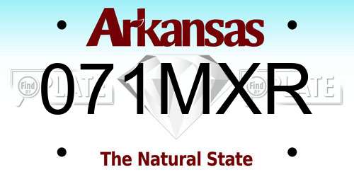 071MXR Arkansas License Plate