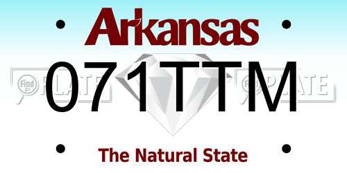 071TTM Arkansas License Plate