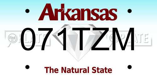 071TZM Arkansas License Plate