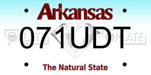 071UDT Arkansas License Plate