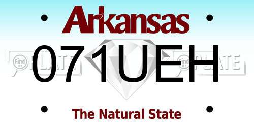 071UEH Arkansas License Plate