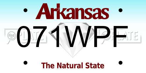 071WPF Arkansas License Plate