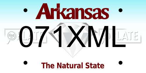 071XML Arkansas License Plate