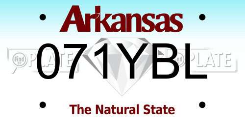071YBL Arkansas License Plate