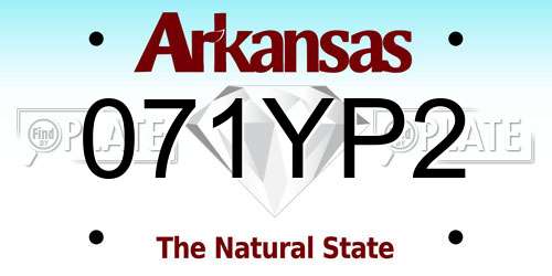 071YP2 Arkansas License Plate