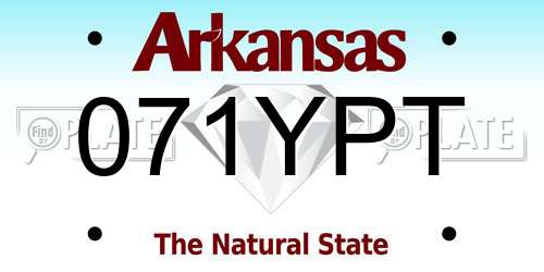 071YPT Arkansas License Plate
