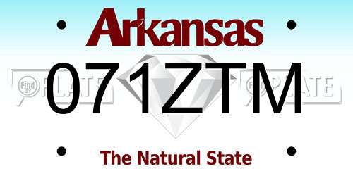 071ZTM Arkansas License Plate