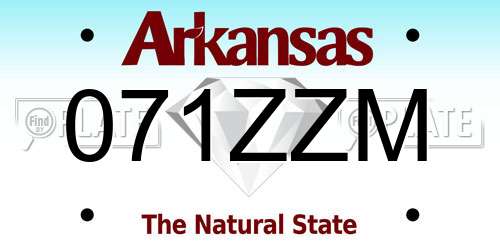 071ZZM Arkansas License Plate