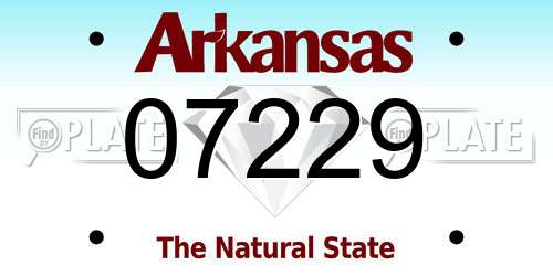 07229 Arkansas License Plate