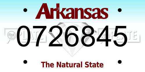 0726845 Arkansas License Plate