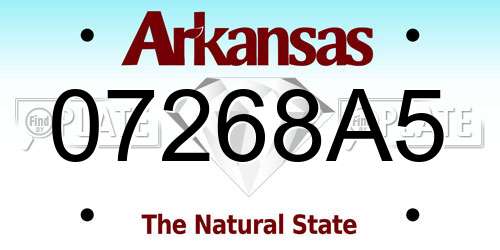 07268A5 Arkansas License Plate