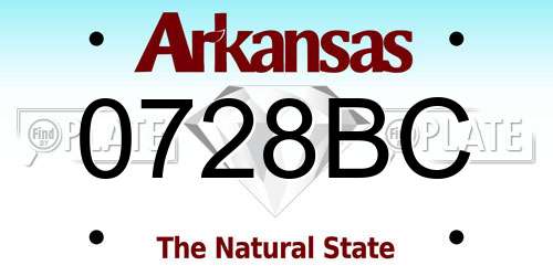 0728BC Arkansas License Plate