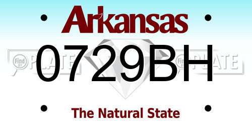 0729BH Arkansas License Plate