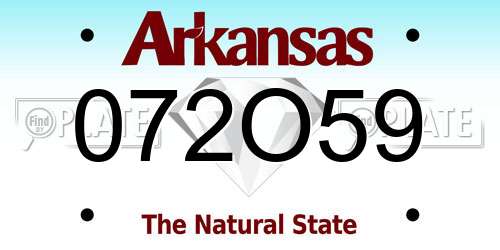 072O59 Arkansas License Plate