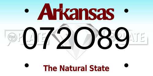 072O89 Arkansas License Plate