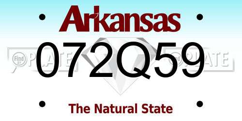 072Q59 Arkansas License Plate
