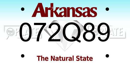072Q89 Arkansas License Plate