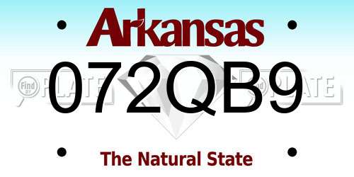 072QB9 Arkansas License Plate