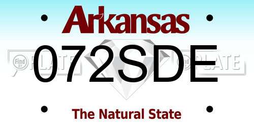 072SDE Arkansas License Plate