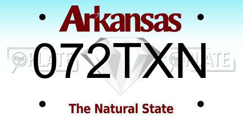 072TXN Arkansas License Plate