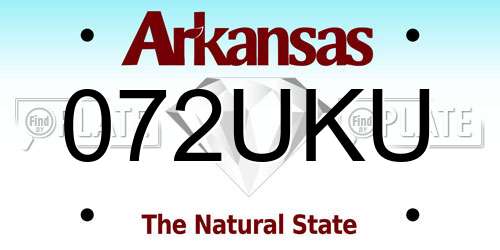 072UKU Arkansas License Plate