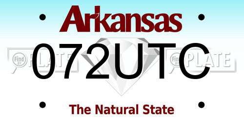 072UTC Arkansas License Plate