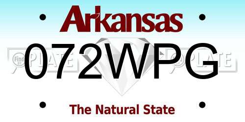 072WPG Arkansas License Plate